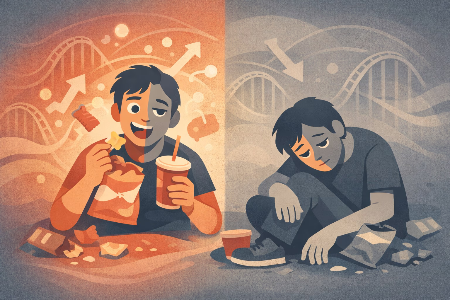 Ultra-processed food dopamine mood rollercoaster