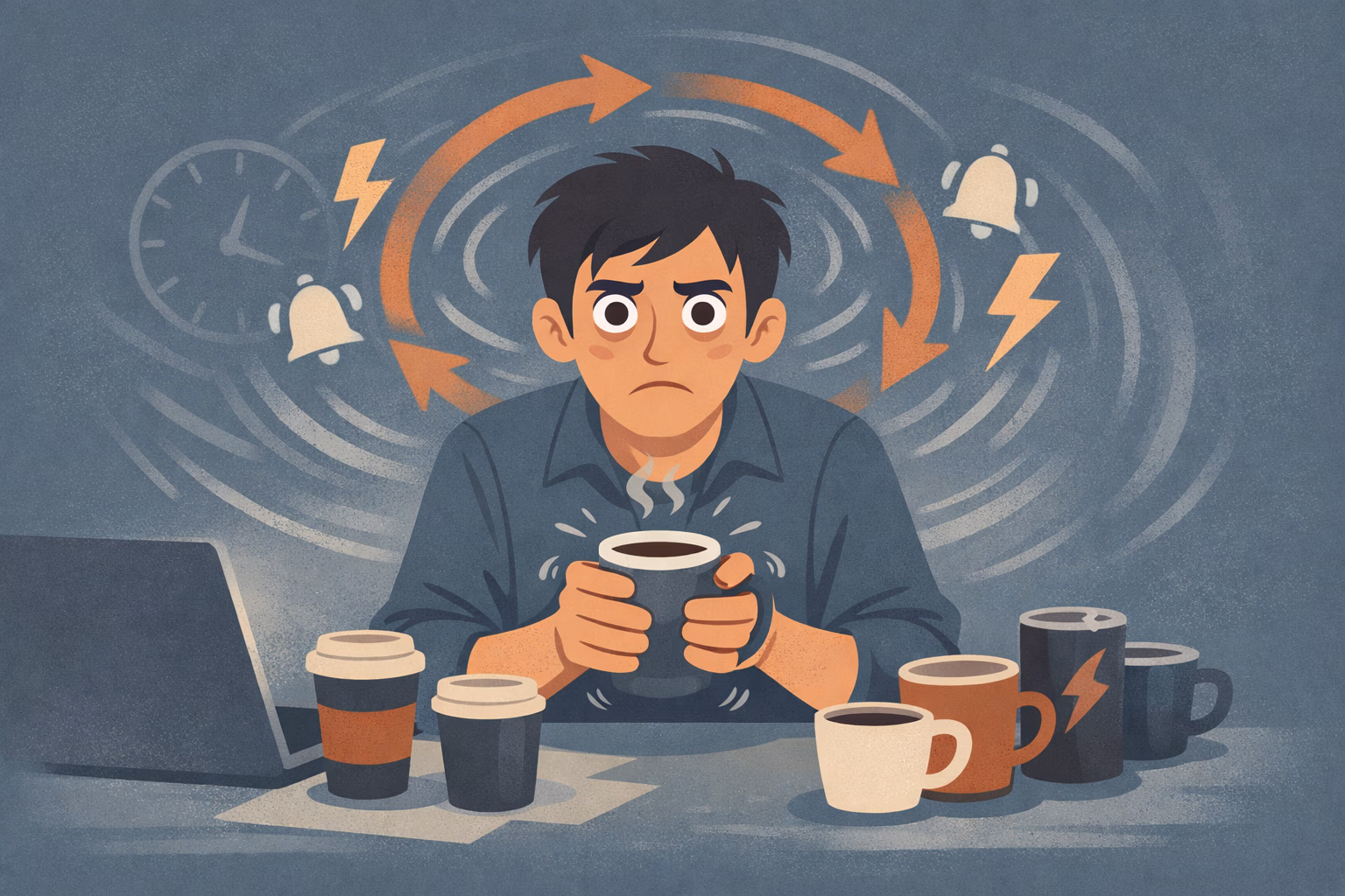 Caffeine dependence anxiety stimulation loop
