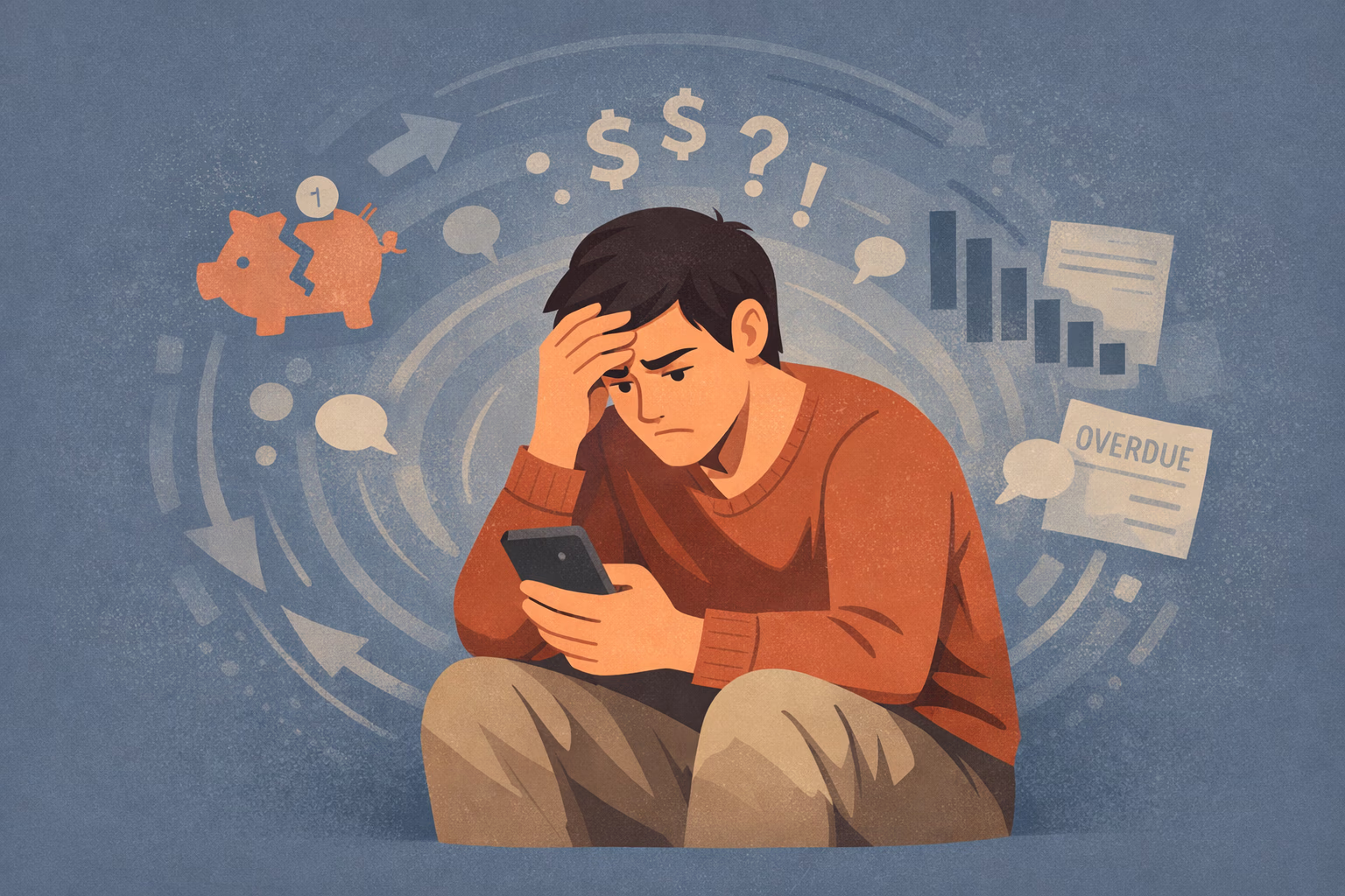 Financial anxiety loop survival stress