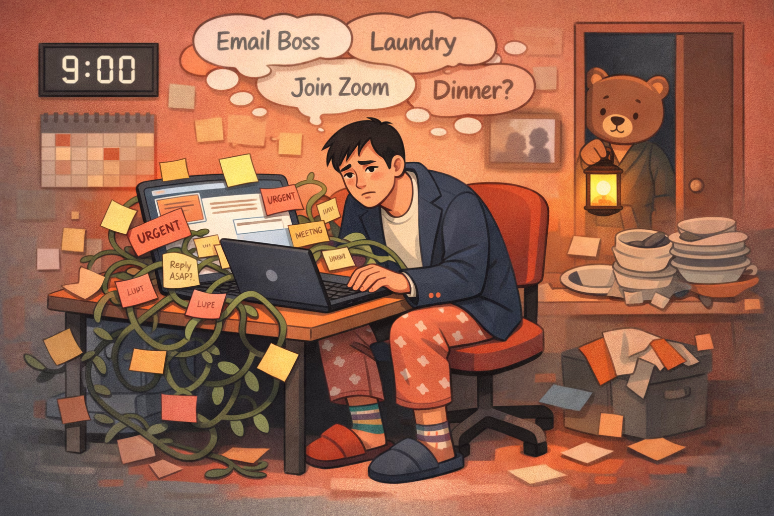 Remote work boundary collapse